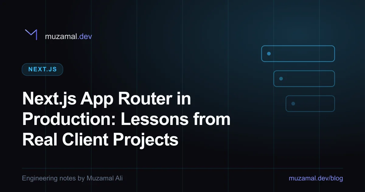 Next.js App Router in Production: Lessons from Real Client Projects — Next.js article by Muzamal Ali