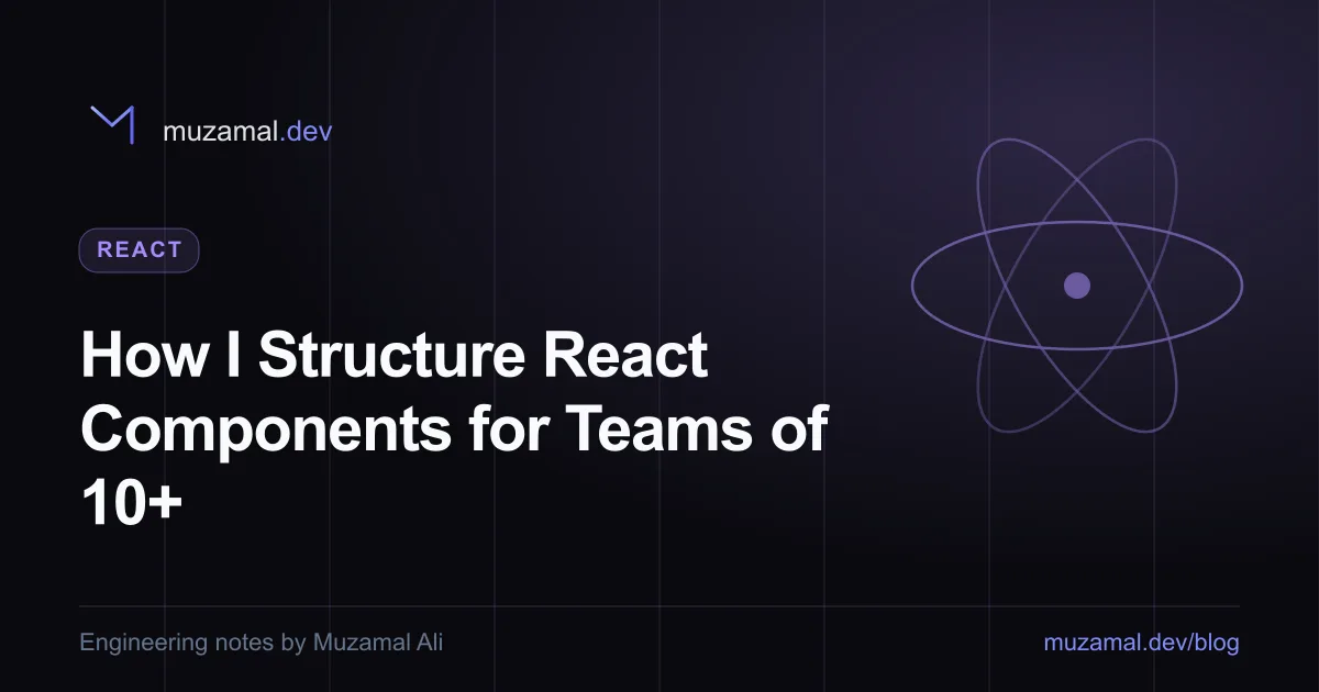 How I Structure React Components for Teams of 10+ — React article by Muzamal Ali