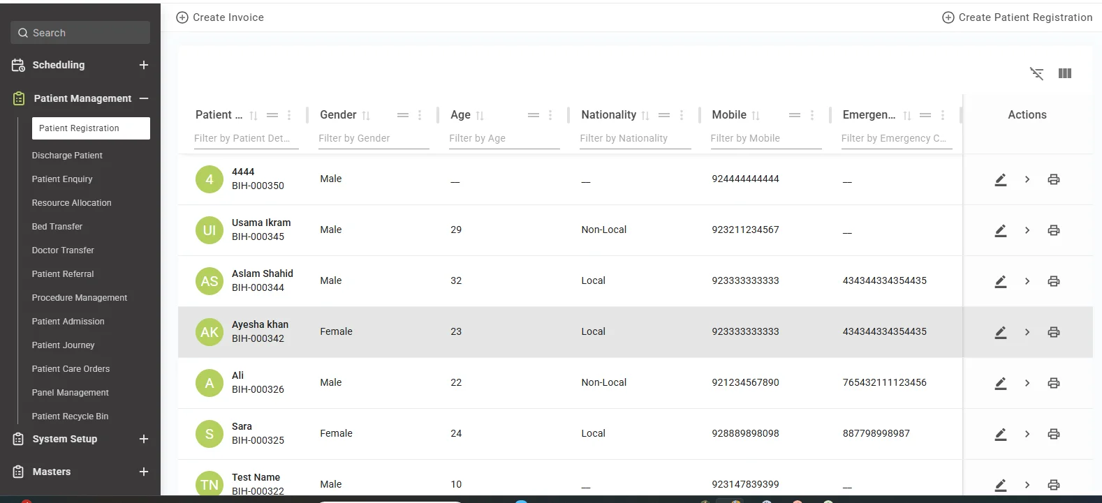 Buch International Hospital - ERP System - Healthcare case study screenshot showing React.js and Next.js frontend implementation